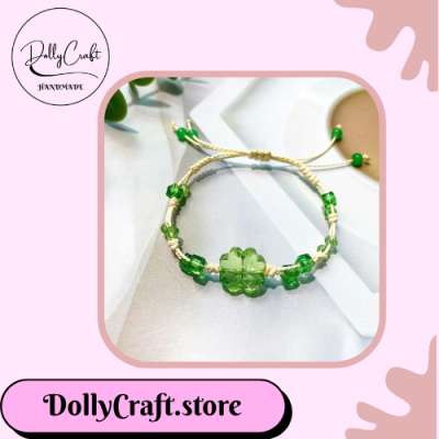 Vòng Tay Handmade Dây Sáp Cỏ 4 Lá DollyCraft