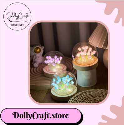 đèn ngủ handmade hoa tulip tự làm