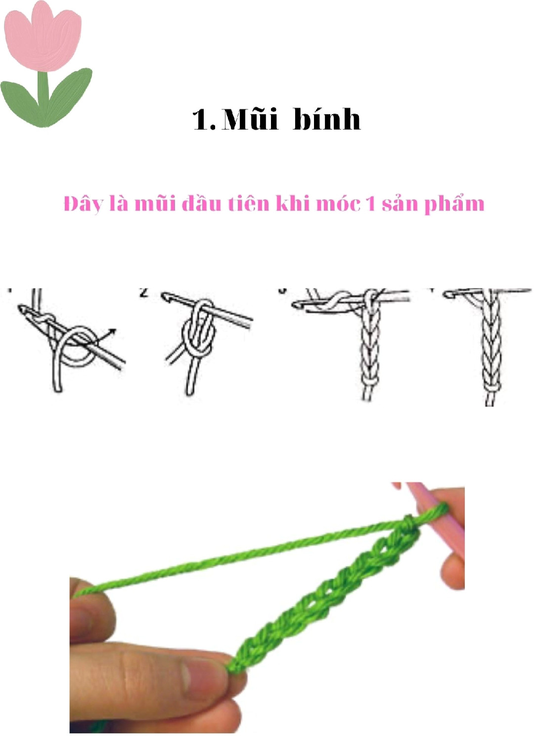Các mũi móc len cơ bản