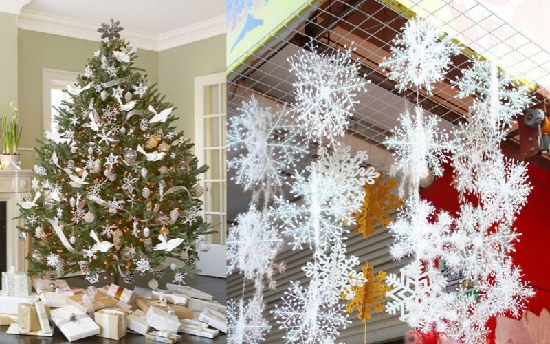 bông tuyết trang trí cây thông noel