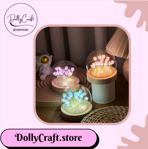 đèn ngủ handmade hoa tulip tự làm