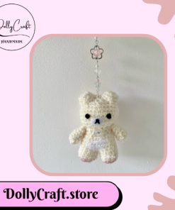 Móc khóa handmade gấu bông kem sữa