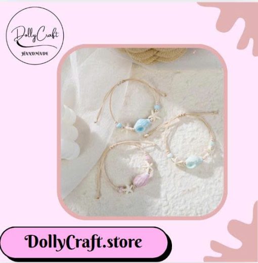Vòng Tay Handmade Gốm Conch Sao Biển